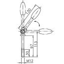 Mango en T para abrazadera con articulación, tubo Ø 60 mm