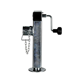 Pie de apoyo con manivela, galvanizado, tubo Ø 60 x 4 mm cuadrado