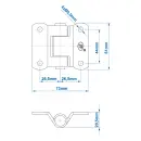 SPP - bisagra atornillable, ZW-02.40, 61 x 73 mm