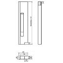 Cerradura de aluminio con tope 400 mm altura, izquierda