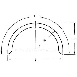 Perfil de guardabarros monoeje 12/40 B220 R430 L1380 S860 H445