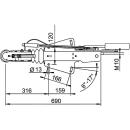 Dispositivo de retención compacto AL-KO -V- 161 S 950 - 1600 kg V-bar top 2051/2361