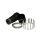 15 polos, conector de bayoneta incl. contactos y manguito negro, hembra