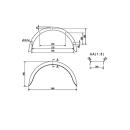 De Haan - guardabarros para modelos de un eje HR 2486, H 2414/12, W 240 / S 860 mm