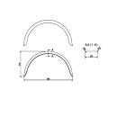 De Haan - guardabarros para vehículos de un eje HR 2496, H 2416/12, W 240 / S 960 mm
