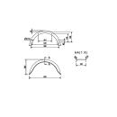 De Haan - guardabarros para eje simple HR 1962, H 1810/12, W 180 / S 640 mm